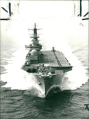 HMS Invincible was the Royal Navy's lead ship of the three light aircraft carriers in her class. - Vintage Photograph
