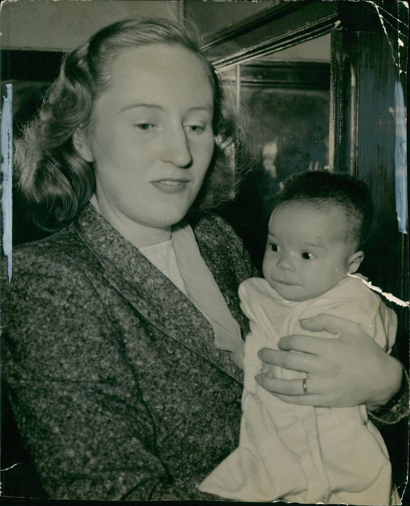 Seretse Khama's wife Mrs Ruth Karma and her daughter Jacqueline - Vintage Photograph