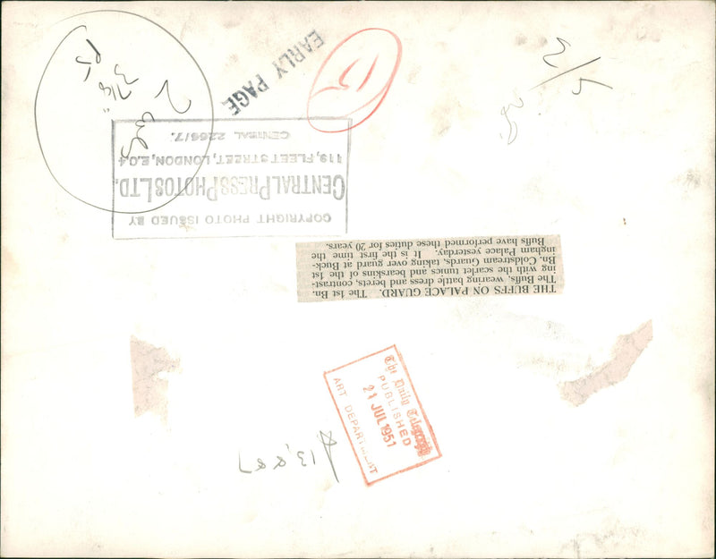 The Buffs on Palace guard. - Vintage Photograph