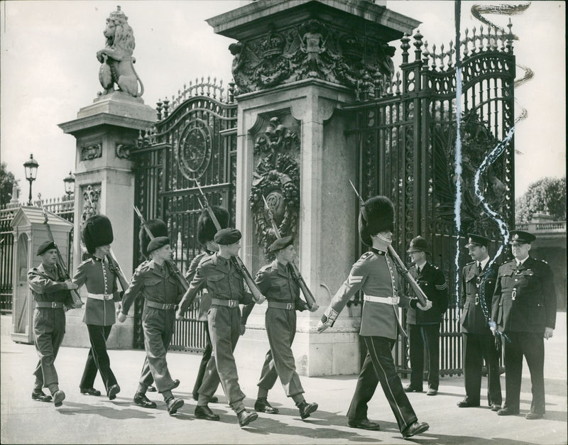 The Buffs on Palace guard. - Vintage Photograph
