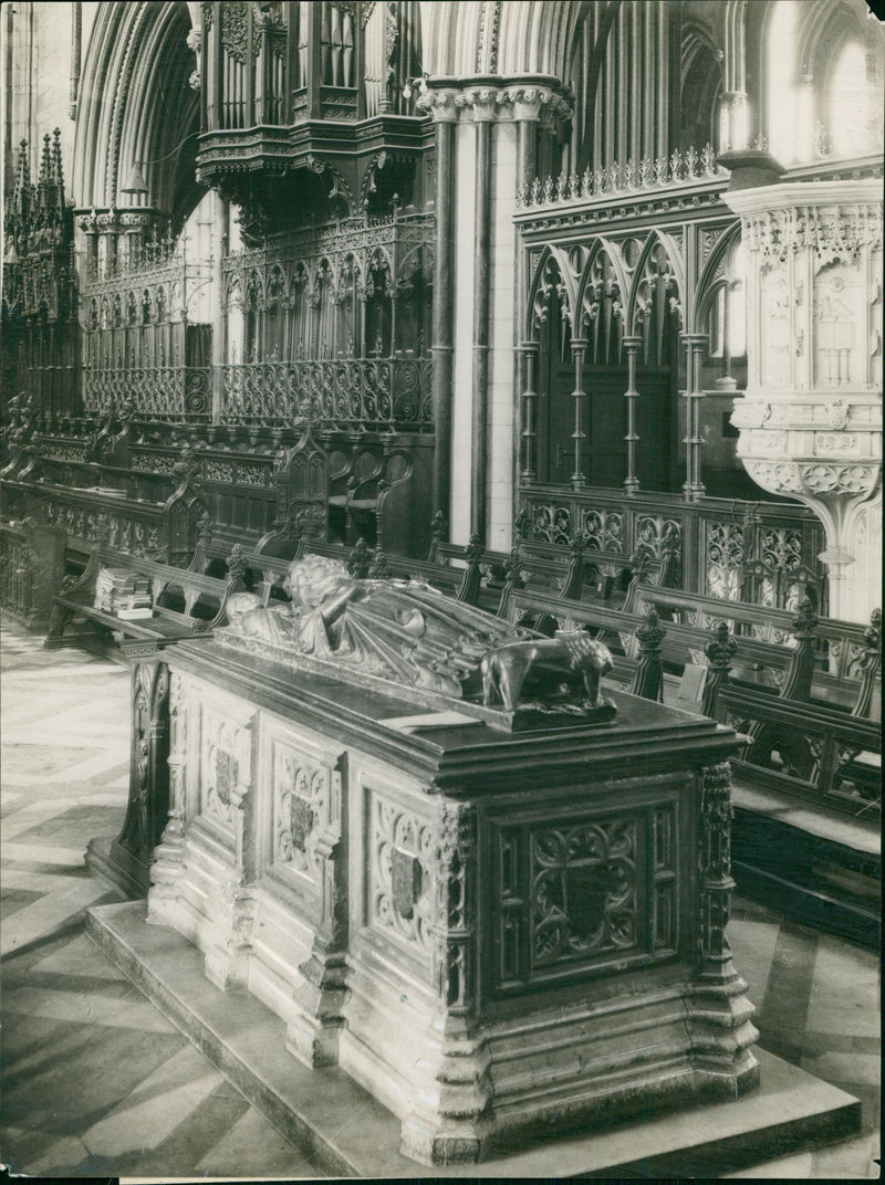 Worcester Cathedral (King John's Tomb) - Vintage Photograph