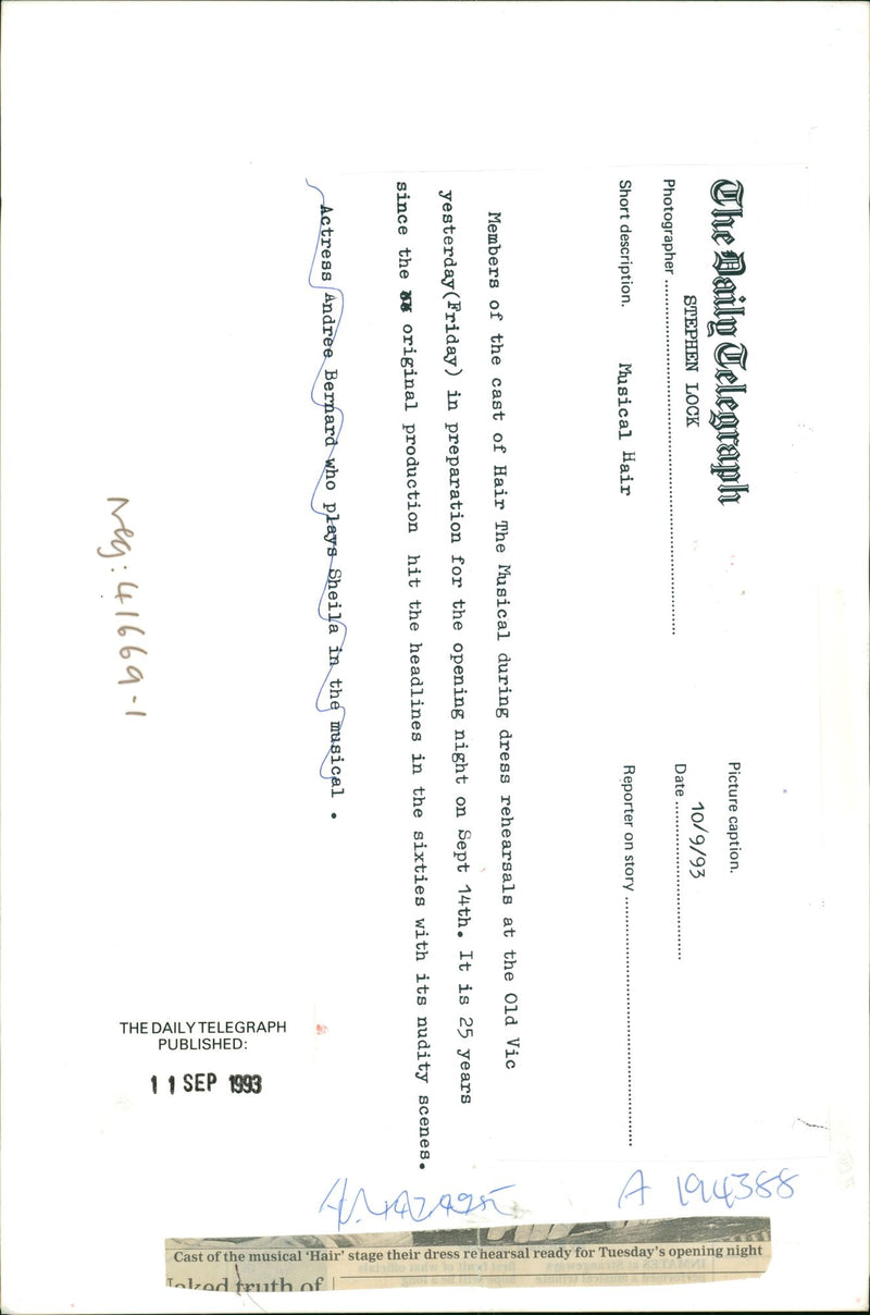 Musical Hair - Vintage Photograph