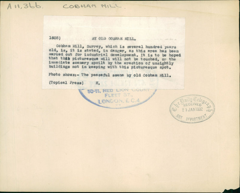 Cobham Old Mill - Vintage Photograph