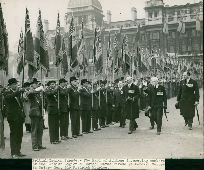 British Legion parade. - Vintage Photograph