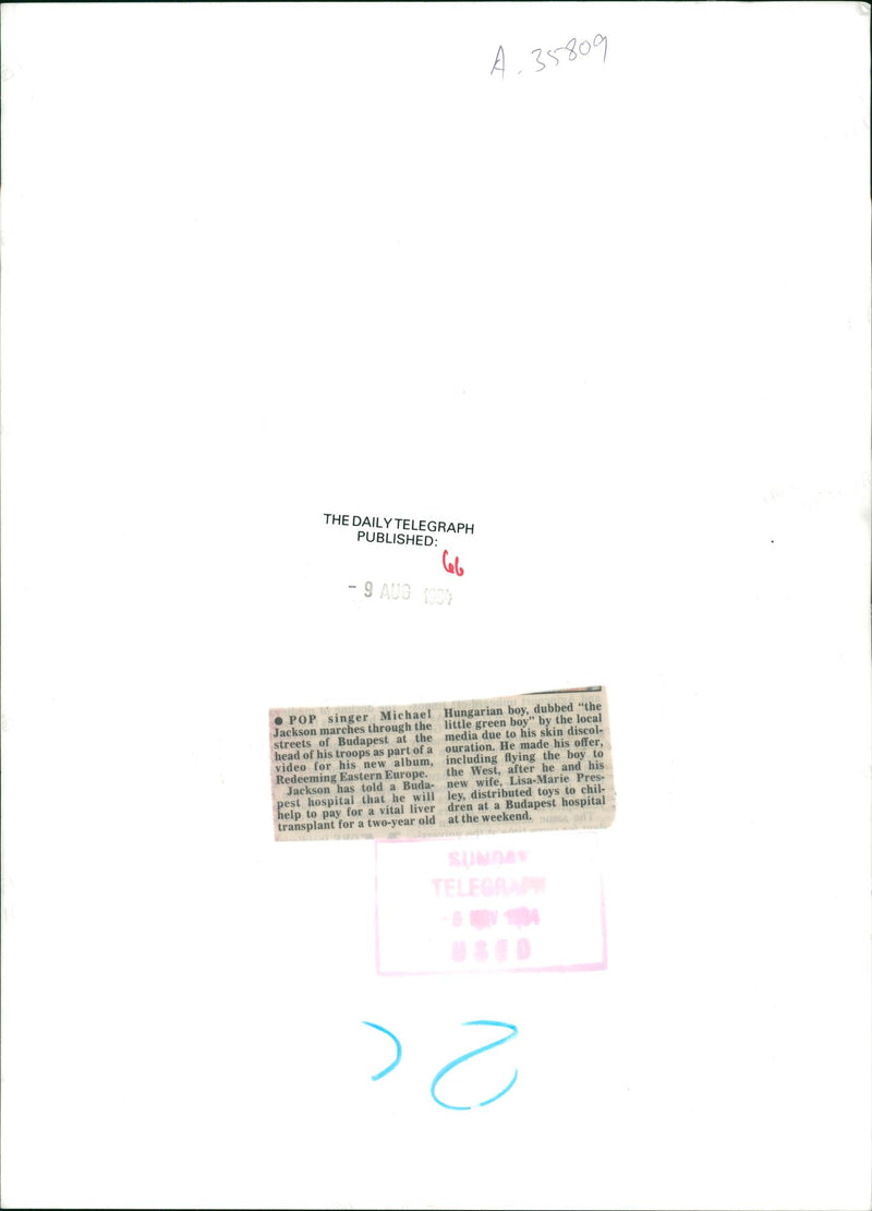 Michael Jackson American singer-songwriter - Vintage Photograph