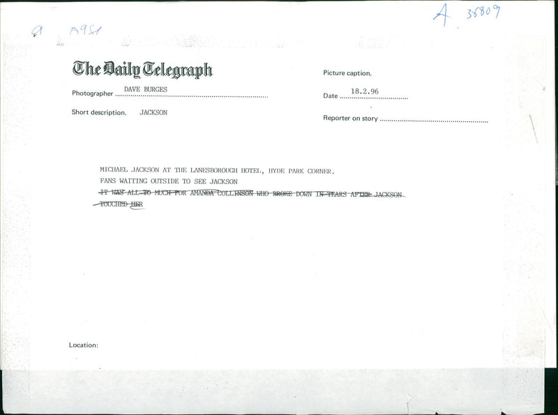 Michael Jackson American singer-songwriter - Vintage Photograph