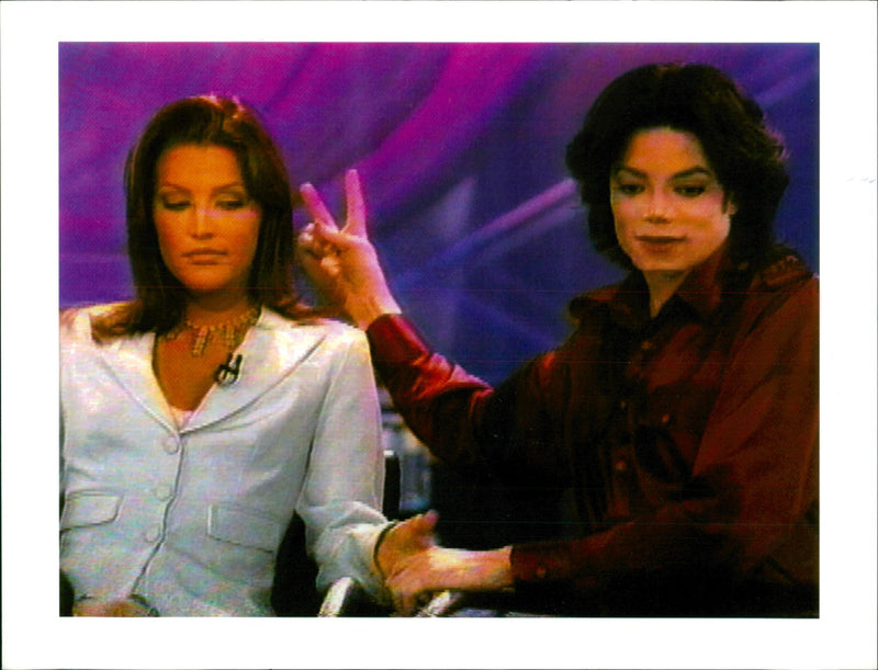 Michael Jackson with Lisa Marie Presley-Jackson. - Vintage Photograph