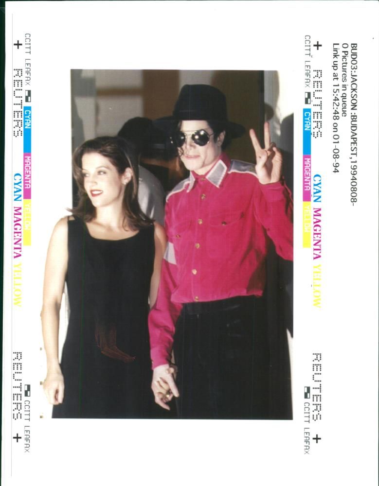 Michael Jackson with his wife Lisa MAria Presley-Jackson. - Vintage Photograph