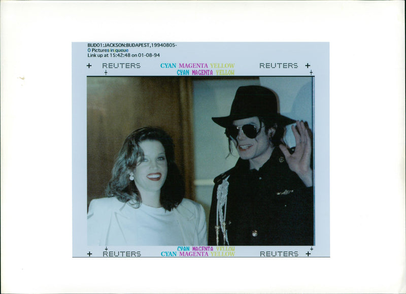 Michael Jackson with his wife Lisa MAria Presley-Jackson. - Vintage Photograph
