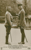 Archduke Friedrich of Austria in talks with the German Chief of Staff von Falkenhayn - Vintage Photograph
