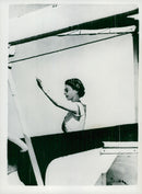 Queen Elizabeth aboard Gothic in the Pacific Ocean heading to Suva - Vintage Photograph