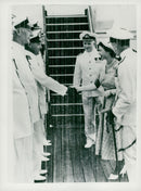 Queen Elizabeth aboard the Gothic liner in Kingston - Vintage Photograph