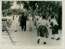 Queen Elizabeth and the Duke of Edinburgh visit the Coconut Islands - Vintage Photograph