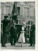 English State Visit in Paris. Queen Elizabeth inspects British troops in Paris - Vintage Photograph