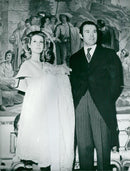 The duke of Cadiz, the Princess Maria del Carmen and Prince Alfonso with the newly-proclaimed son Francisco. - Vintage Photograph