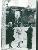 The Princess Irene with her Spanish secretary Rosario de Andrade in a meeting with Spanish politicians - Vintage Photograph
