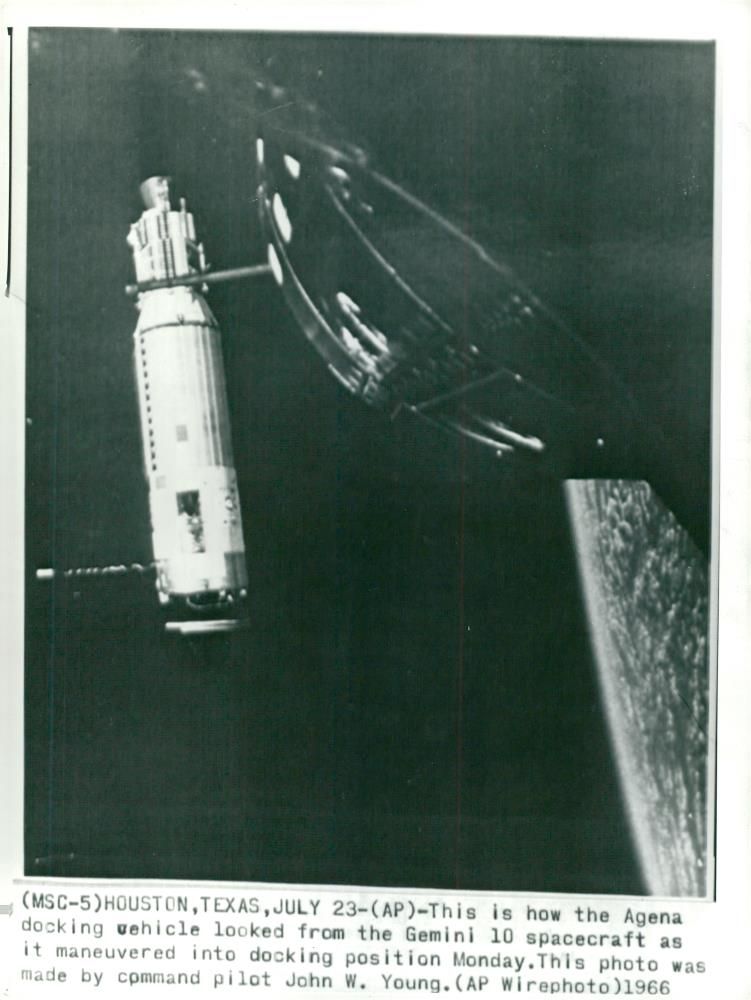 Photography by Agena taken by astronaut John W. Young from Gemini 10 - Vintage Photograph