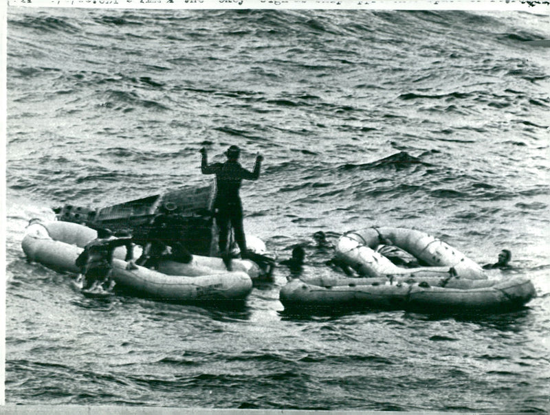 GrodmÃ¤n at the landing of Geminikapseln Gemini 9 - Vintage Photograph