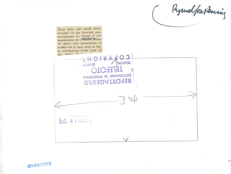 Image taken from within Geminikapseln shows Agenaraketen in a distance - Vintage Photograph