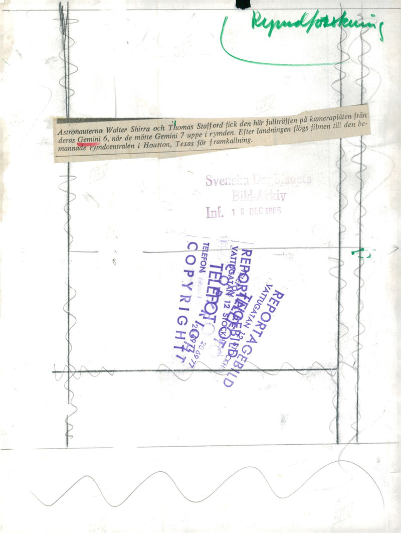 Photography taken by Gemini 7 up in space from Gemini 6 - Vintage Photograph