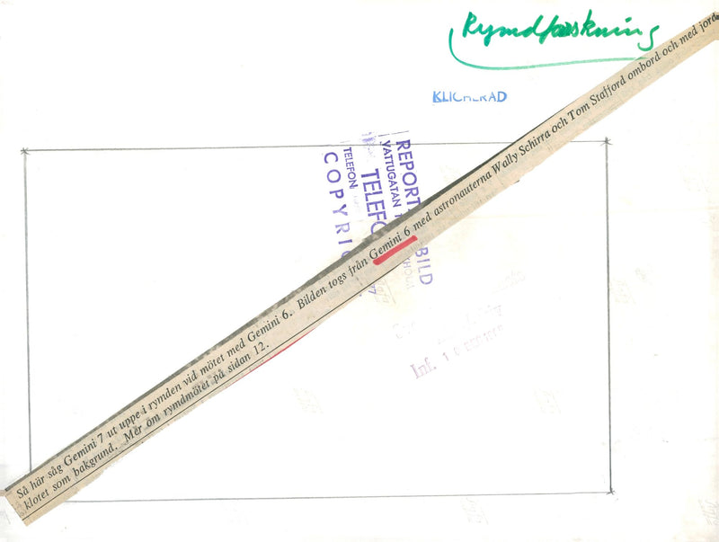 A photograph of Gemini 7 taken from Gemini 6 - Vintage Photograph