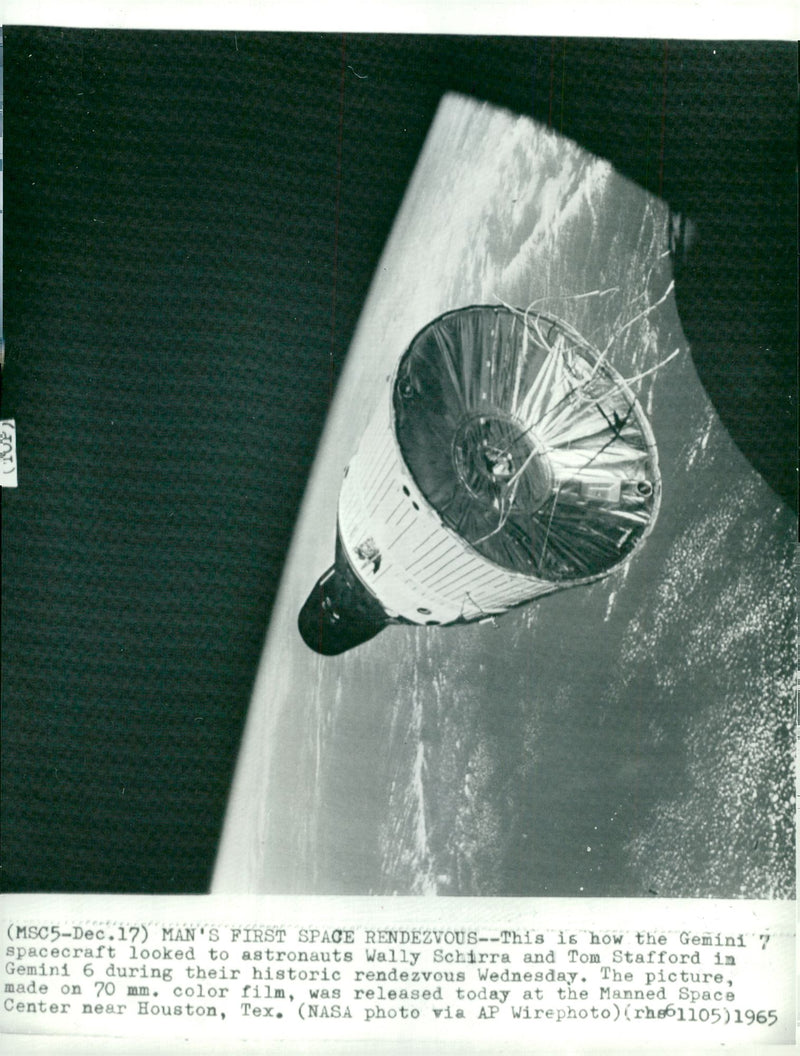 A photograph of Gemini 7 taken from Gemini 6 - Vintage Photograph