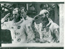 The astronauts Edward White and James McDivitt are boarding the Wasp saloon - Vintage Photograph