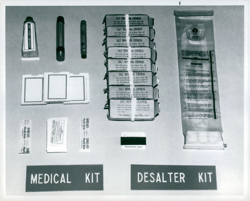 NASA flight kit - Medical kit and Desalter kit - Vintage Photograph