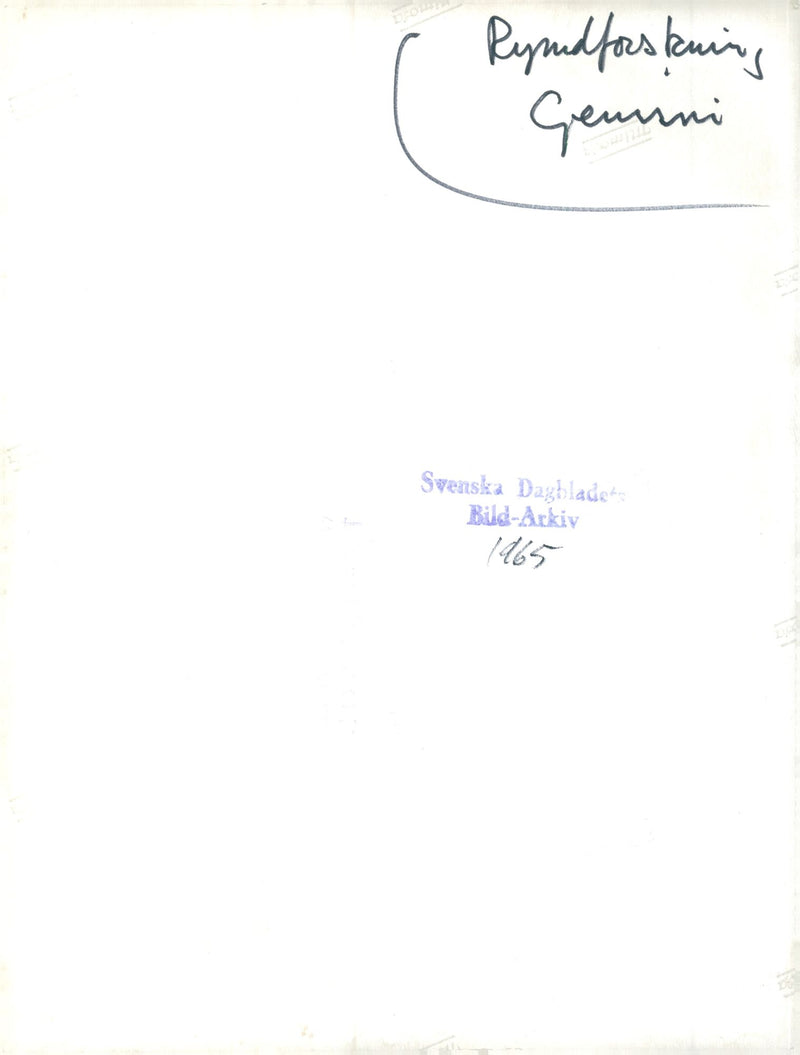 Astronaut James McDivitt in his spacecraft in front of space shuttle with Gemini-4 - Vintage Photograph