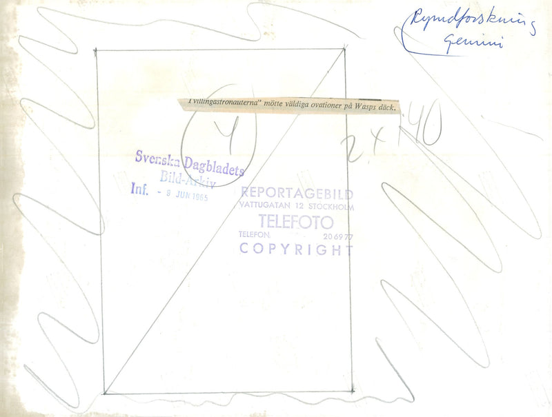 The astronauts James MccDivitt and Edward White II aboard the USS WASP - Vintage Photograph