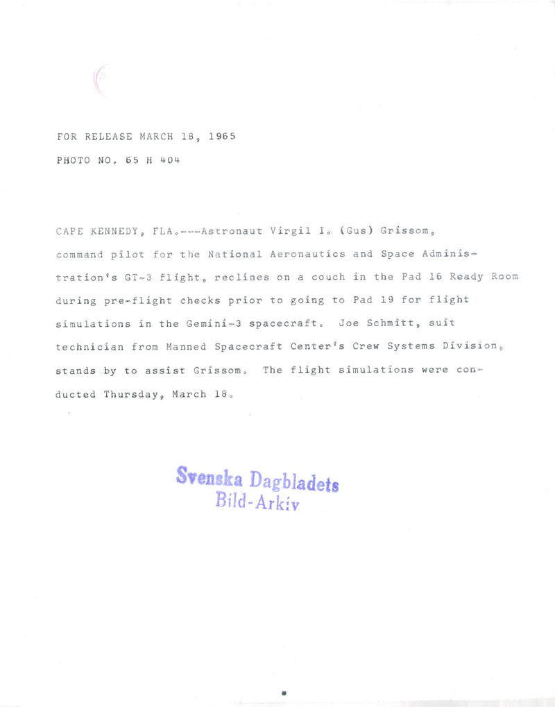 Astronaut Virgil I. (Gus) Grissom in Pad 19 - Vintage Photograph