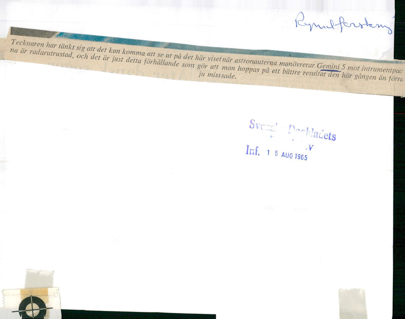 Illustration of how it might appear when astronauts maneuver Gemini 5 - Vintage Photograph