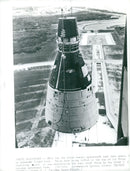 The first Gemini cargo sent unmanned in space is lifted up to the launcher Titan - Vintage Photograph