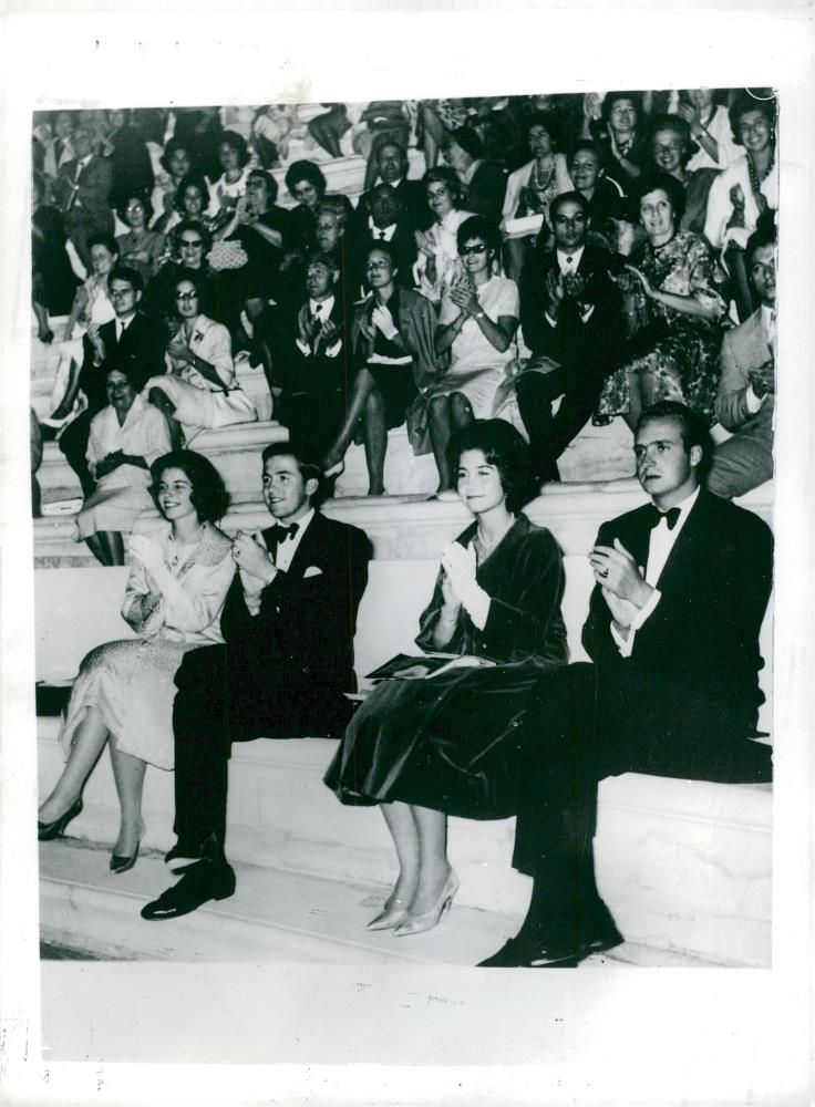 Prince Juan Carlos of Bourbon with Princess Sophia at Concert - Vintage Photograph