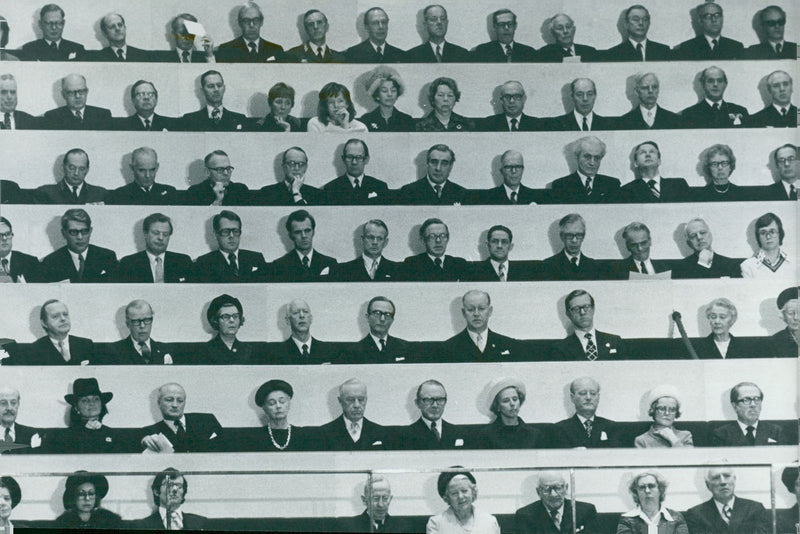 Politicians in the stands at the opening of the Riksdag - Vintage Photograph