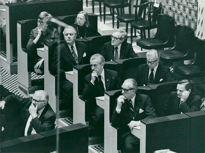 A careful expedition minister at the opening of the Riksdag - Vintage Photograph