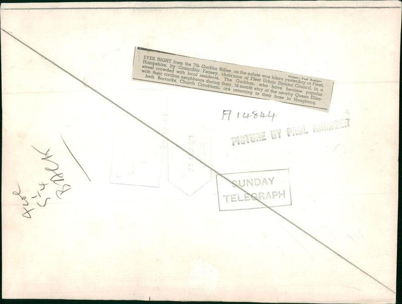 Gurkha rifles salutes. - Vintage Photograph