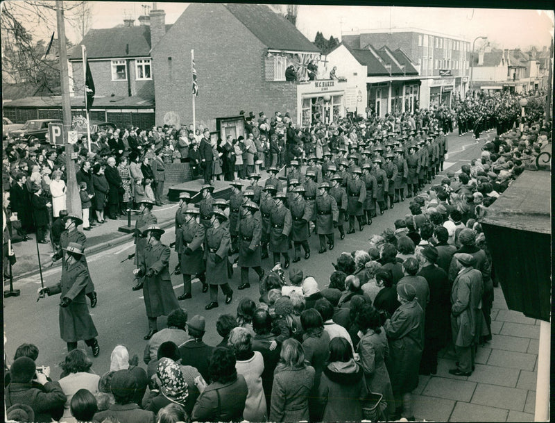 Gurkha rifles salutes. - Vintage Photograph