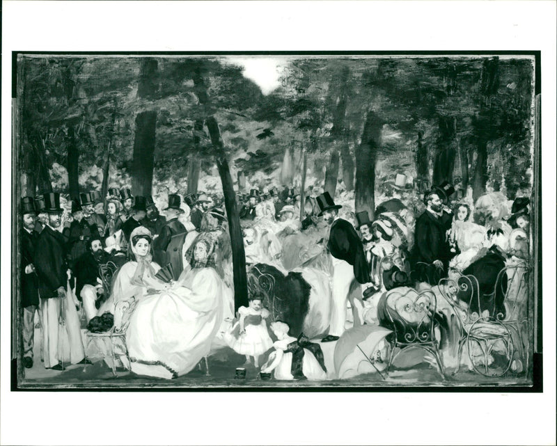Music in the Tuileries garden - Vintage Photograph