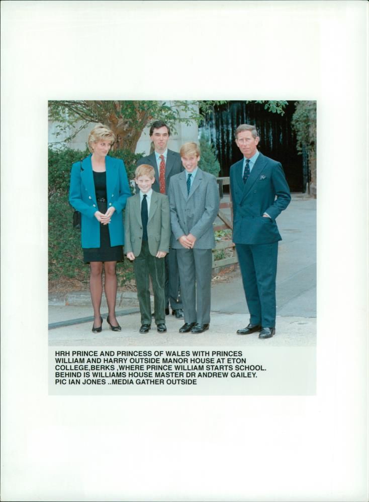 Prince William and his royal family. - Vintage Photograph