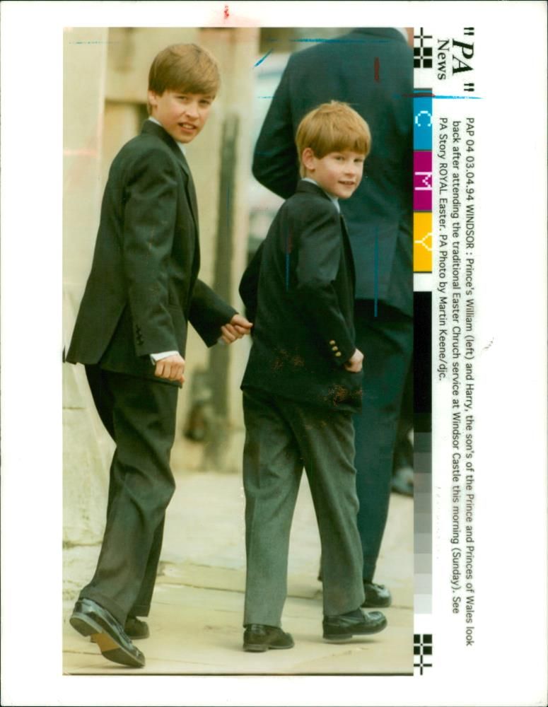 Prince William and prince harry. - Vintage Photograph