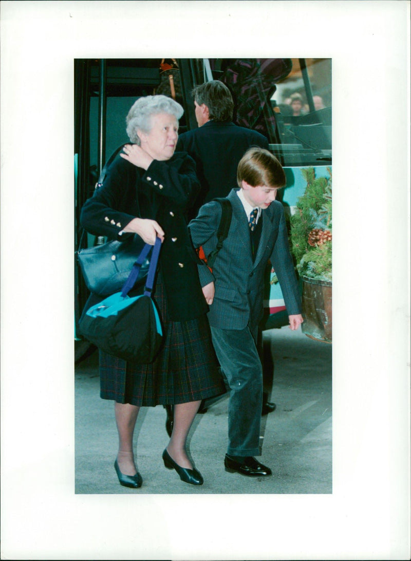 Prince William and nanny olga. - Vintage Photograph