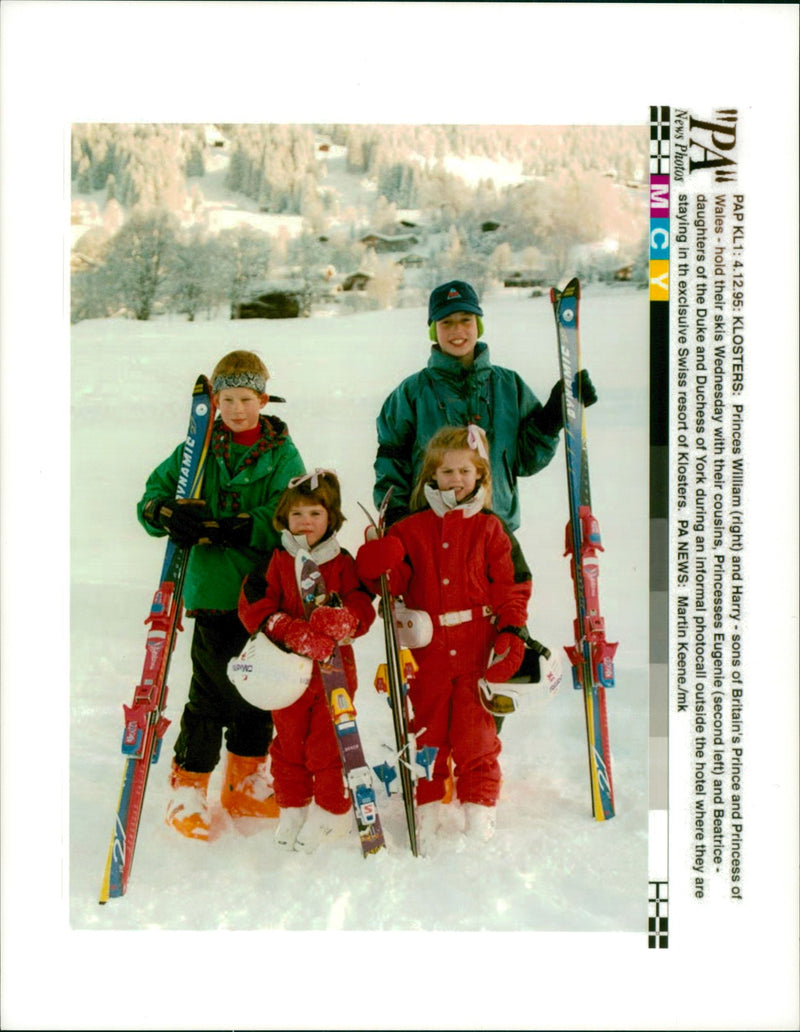 Prince William with Prince Harry. - Vintage Photograph