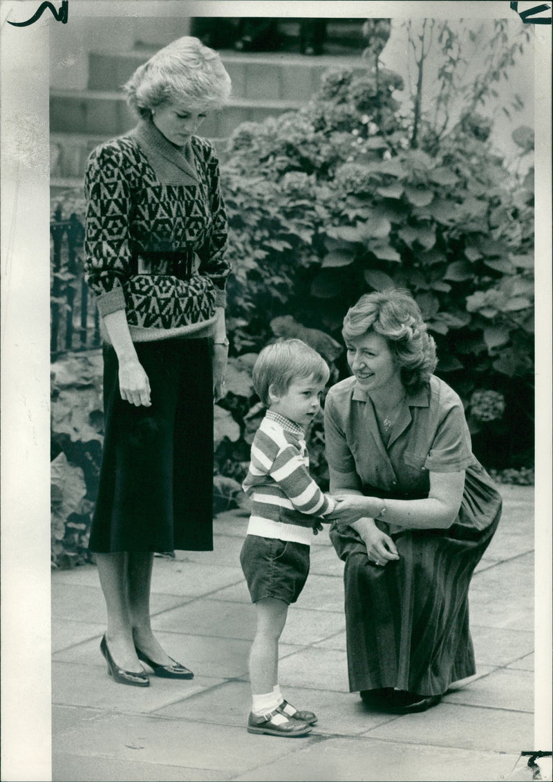 Prince William, Duke of Cambridge with the princess of Wale. - Vintage Photograph