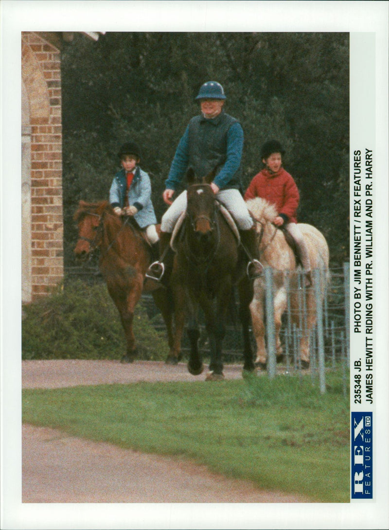 Prince William, Duke of Cambridge with James Hewitt. - Vintage Photograph