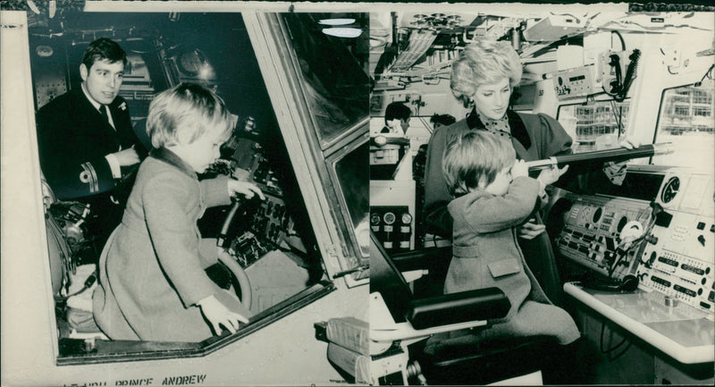 Prince William with prince Andrew. - Vintage Photograph