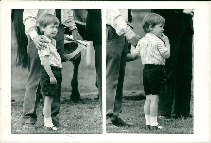 Prince William with his father. - Vintage Photograph