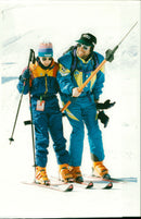 Prince William with his father Prince Charles. - Vintage Photograph