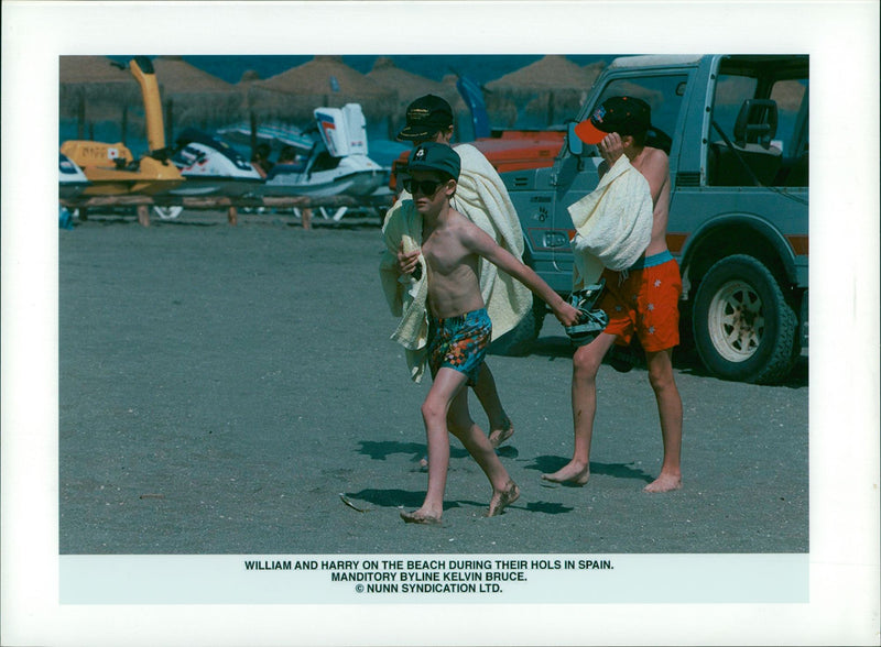 Prince William with Prince Harry. - Vintage Photograph