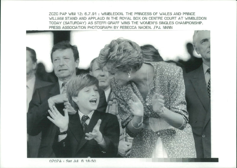 Prince William, Duke of Cambridge with Princess of whales. - Vintage Photograph